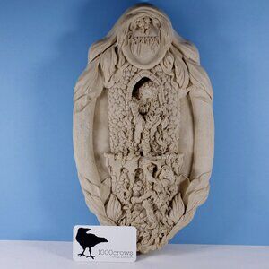 Vintage Rapunzel fairy tale wall hanging ceramic art sculpture hand made